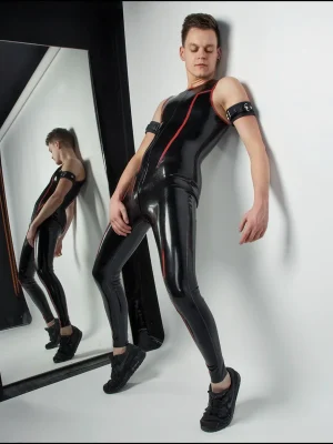 Latex Mens Sleevless Leggings Suit Catsuit Latex Mens Sleevless Leggings Suit Catsuit