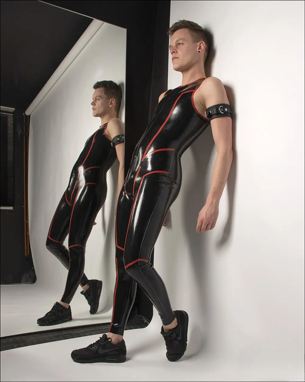 Latex Mens Sleevless Leggings Suit Catsuit Latex Mens Sleevless Leggings Suit Catsuit