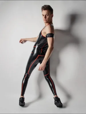 Latex Mens Sleevless Leggings Suit Catsuit Latex Mens Sleevless Leggings Suit Catsuit