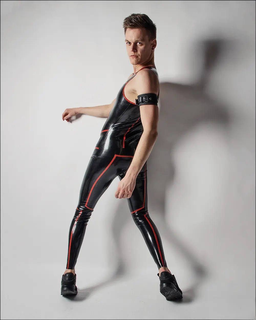 Latex Mens Sleevless Leggings Suit Catsuit Latex Mens Sleevless Leggings Suit Catsuit