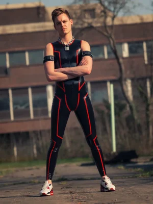 Latex Mens Sleevless Leggings Suit Catsuit Latex Mens Sleevless Leggings Suit Catsuit