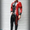 Latex Mens Smart Biker Brand Name Shoulder-Zipper Catsuit