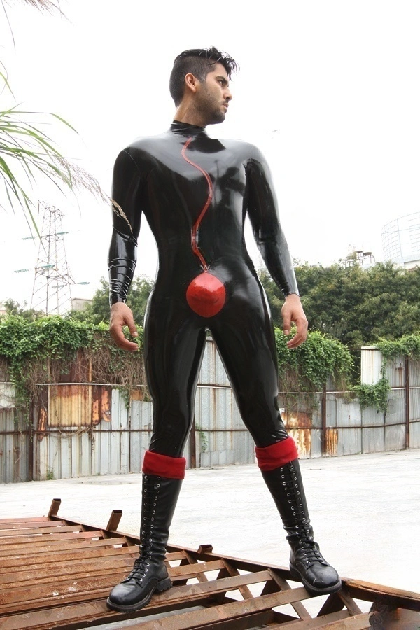 Latex Mens Spermaceti Back Zipper Catsuit Latex Mens Spermaceti Back Zipper Catsuit