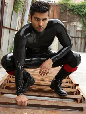 Latex Mens Spermaceti Back Zipper Catsuit Latex Mens Spermaceti Back Zipper Catsuit