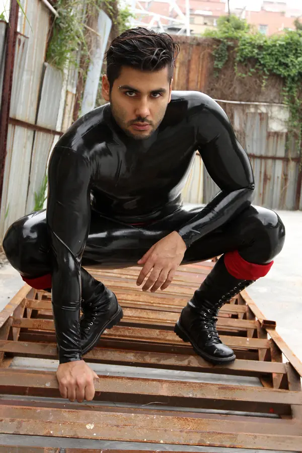 Latex Mens Spermaceti Back Zipper Catsuit Latex Mens Spermaceti Back Zipper Catsuit
