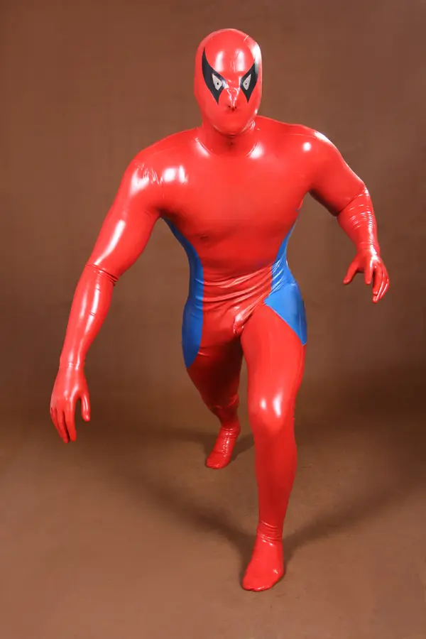 Latex Mens Spider-Man Streaker Total Coverage Catsuit Latex Mens Spider-Man Streaker Total Coverage Catsuit