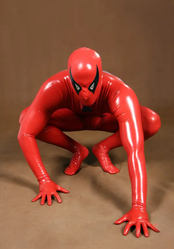 Latex Mens Spider-Man Streaker Total Coverage Catsuit Latex Mens Spider-Man Streaker Total Coverage Catsuit