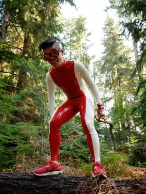 Latex Mens Stagger Lee Shoulder-Zipper Catsuit