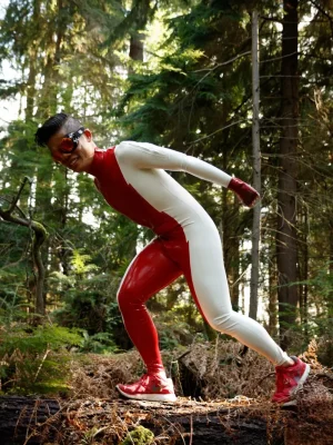 Latex Mens Stagger Lee Shoulder-Zipper Catsuit