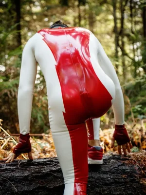 Latex Mens Stagger Lee Shoulder-Zipper Catsuit