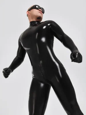 Latex Mens Standard Back Zipper Catsuit