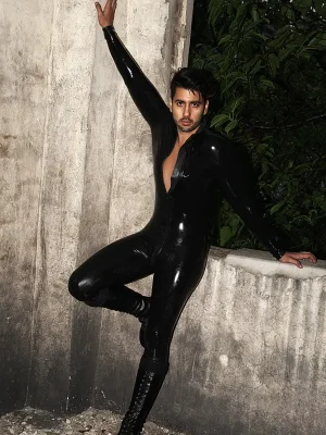 Latex Mens Standard Front Zipper Catsuit Latex Mens Standard Front Zipper Catsuit