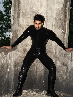 Latex Mens Standard Front Zipper Catsuit Latex Mens Standard Front Zipper Catsuit