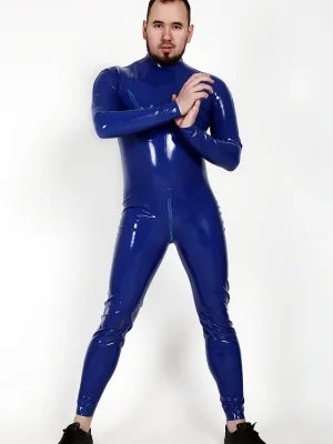 Latex Mens Standard Shoulder Zipper Catsuit With Nipple Zips Latex Mens Standard Shoulder Zipper Catsuit With Nipple Zips