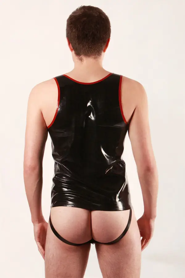 Latex Mens Star-Blazer Singlet Top Latex Mens Star-Blazer Singlet Top