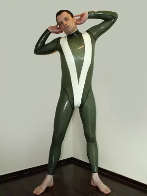 Latex Mens Steep Vee Neck Entry Zipperless Catsuit Latex Mens Steep Vee Neck Entry Zipperless Catsuit
