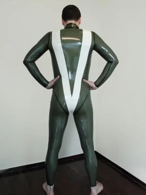 Latex Mens Steep Vee Neck Entry Zipperless Catsuit Latex Mens Steep Vee Neck Entry Zipperless Catsuit