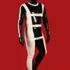 Latex Mens Straposis Back Zipper Catsuit With Feet Latex Mens Straposis Back Zipper Catsuit With Feet