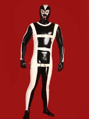 Latex Mens Strapped In Gimp Catsuit Latex Mens Strapped In Gimp Catsuit