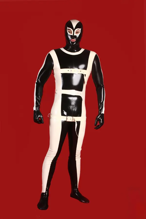 Latex Mens Strapped In Gimp Catsuit Latex Mens Strapped In Gimp Catsuit