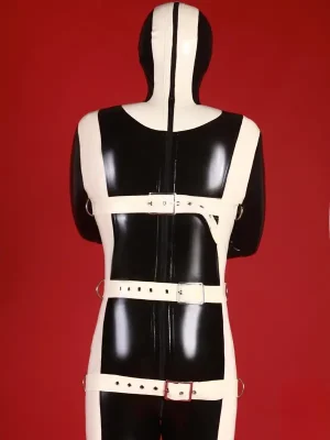 Latex Mens Strapped In Gimp Catsuit Latex Mens Strapped In Gimp Catsuit