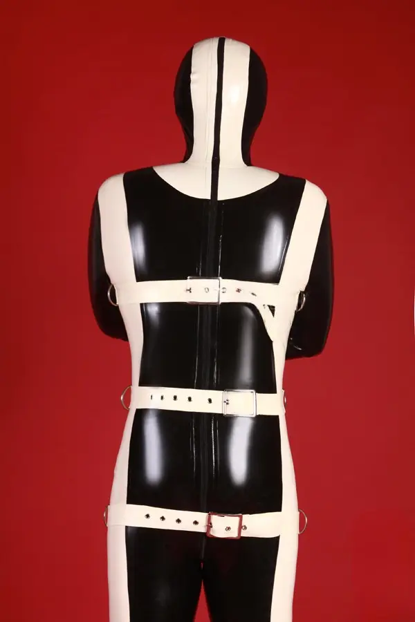 Latex Mens Strapped In Gimp Catsuit Latex Mens Strapped In Gimp Catsuit