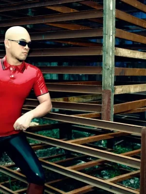 Latex Mens Stud-Front Polo Shirt
