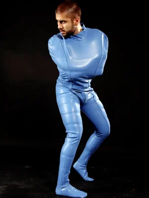 Latex Mens Suit with Feet Catsuit