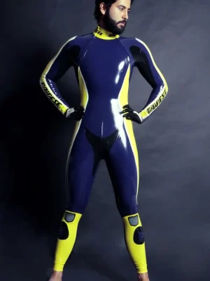 Latex Mens T-Age Moto Biker Rubber Catsuit Latex Mens T-Age Moto Biker Rubber Catsuit