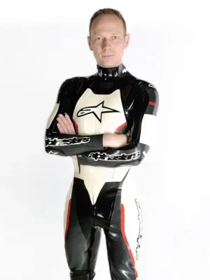 Latex Mens T-Age Style Moto Biker Catsuit Version 16