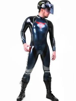 Latex Mens T-Age Style Motorcycle Biker Rubber Catsuit Version 17