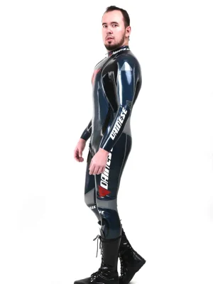 Latex Mens T-Age Style Motorcycle Biker Rubber Catsuit Version 17