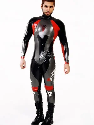 Latex Mens T-Age Style Motorcycle Racing Catsuit Version 18