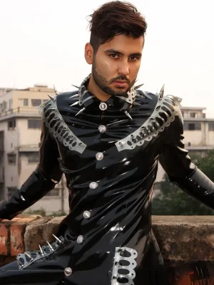 Latex Mens Thrones Full-length Trench Coat