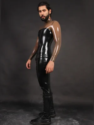 Latex Mens Transparent Torso Catsuit Latex Mens Transparent Torso Catsuit