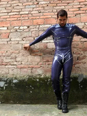 Latex Mens Trooper Back Zipper Catsuit Latex Mens Trooper Back Zipper Catsuit