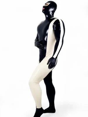 Latex Mens Two-Tone Full Body Gimp Catsuit Latex Mens Two-Tone Full Body Gimp Catsuit