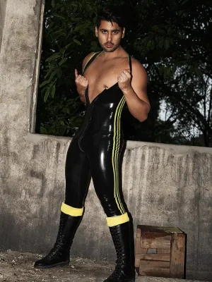 Latex Mens Unitard Striped Catsuit Latex Mens Unitard Striped Catsuit