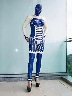 Latex Mens Western Saloon Corset Catsuit Latex Mens Western Saloon Corset Catsuit