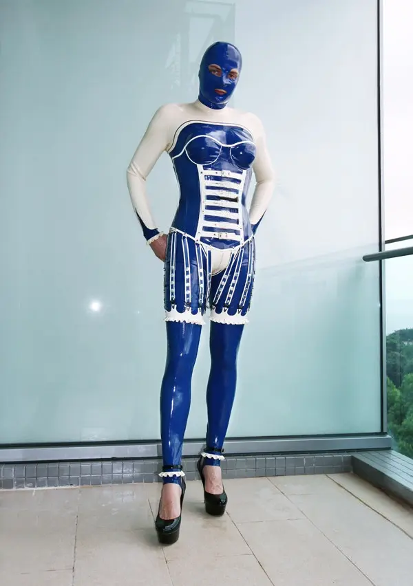 Latex Mens Western Saloon Corset Catsuit Latex Mens Western Saloon Corset Catsuit