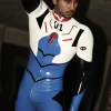 Latex Mens Zig-Zag Ties Catsuit