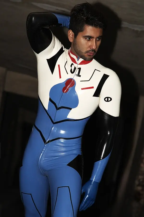 Latex Mens Zero-One Anime Hero Character Catsuit Latex Mens Zero-One Anime Hero Character Catsuit