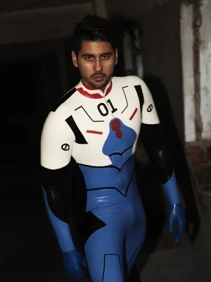 Latex Mens Zero-One Anime Hero Character Catsuit Latex Mens Zero-One Anime Hero Character Catsuit