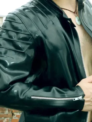 Latex Mens Zip-Front Biker Jacket Latex Mens Zip-Front Biker Jacket