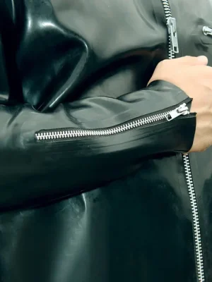 Latex Mens Zip-Front Biker Jacket Latex Mens Zip-Front Biker Jacket