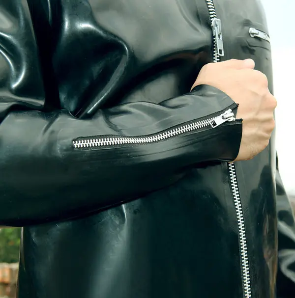 Latex Mens Zip-Front Biker Jacket Latex Mens Zip-Front Biker Jacket