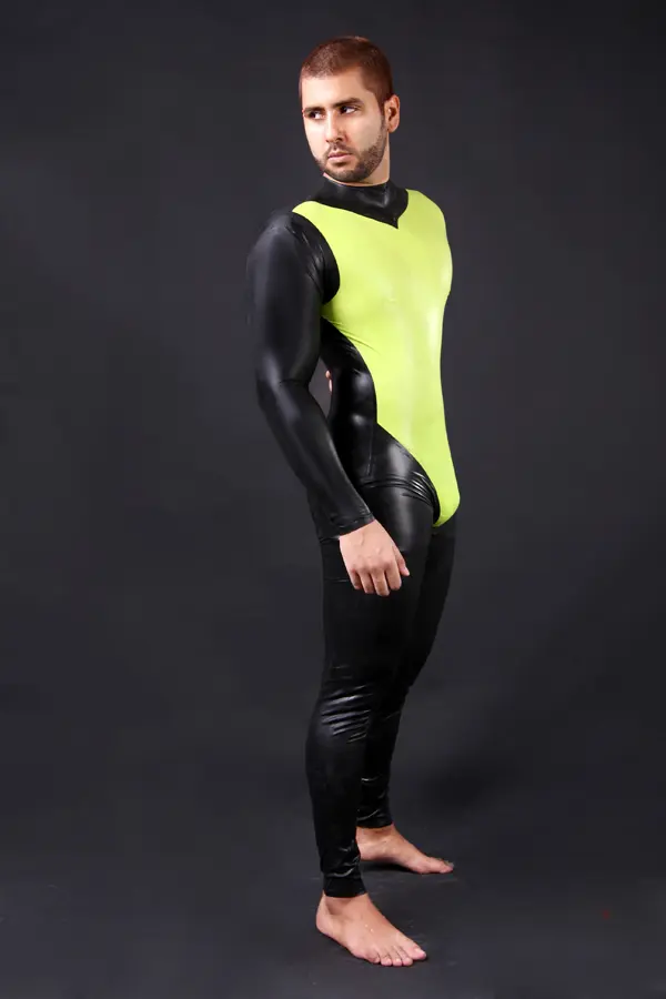 Latex Mens Zipperless Neck Entry Catsuit Latex Mens Zipperless Neck Entry Catsuit