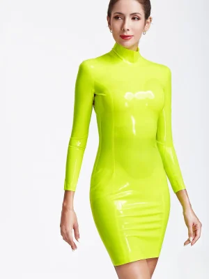 Latex Micro-Length Long-Sleeved Top Dress Latex Micro-Length Long-Sleeved Top Dress