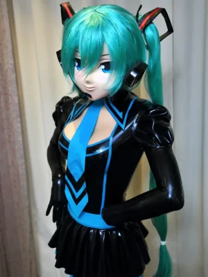 Latex Miku Cosplay Costume Dress
