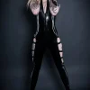 Latex Mosaic Semi-Transparent Catsuit
